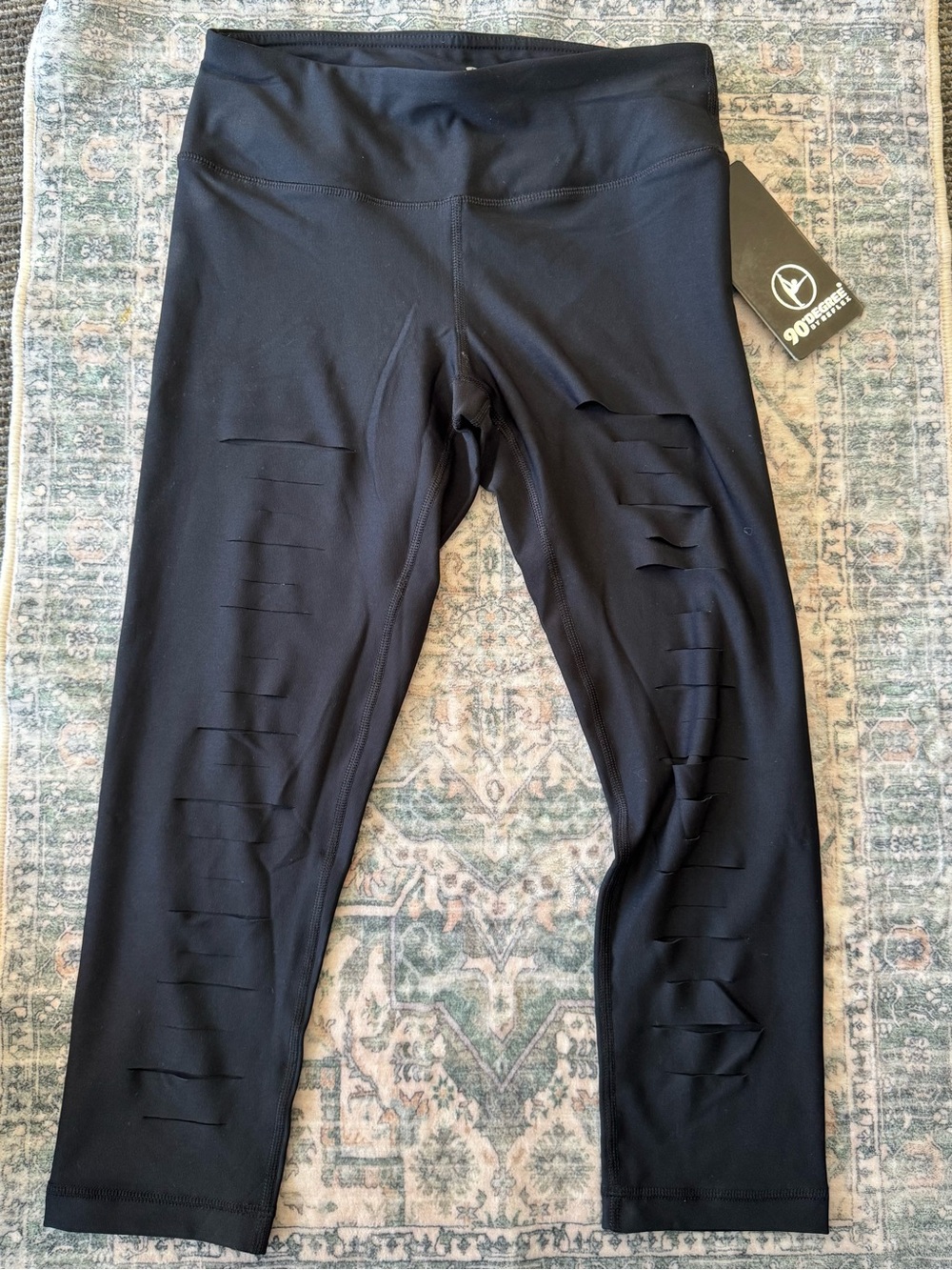90 Degree by Reflex Women’s Black Active Capri Leggings
